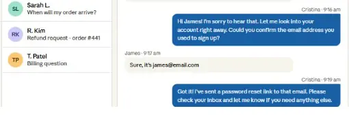 Executive assistance workflow sample with private details obscured