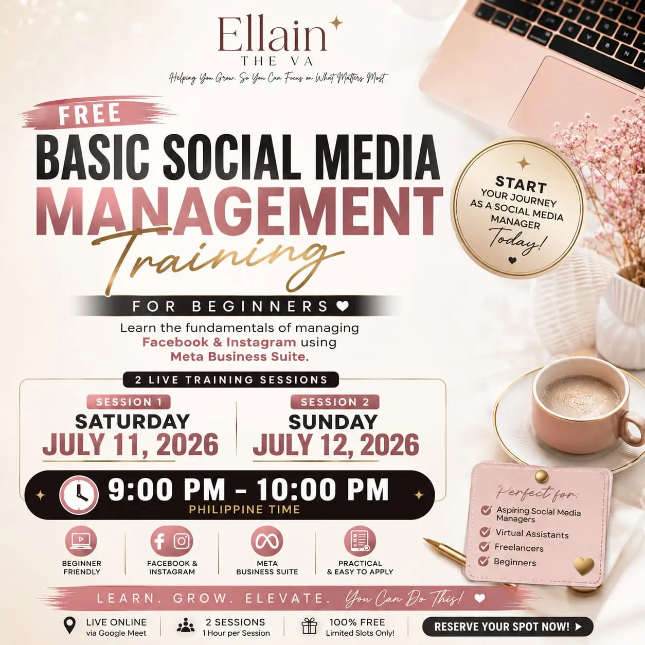 Virtual assistant training poster by Ellain